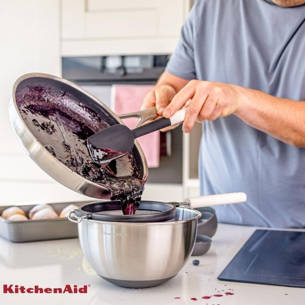 Jogo Espátula Pão Duro E Clássica Silicone Branco Kitchenaid - 6