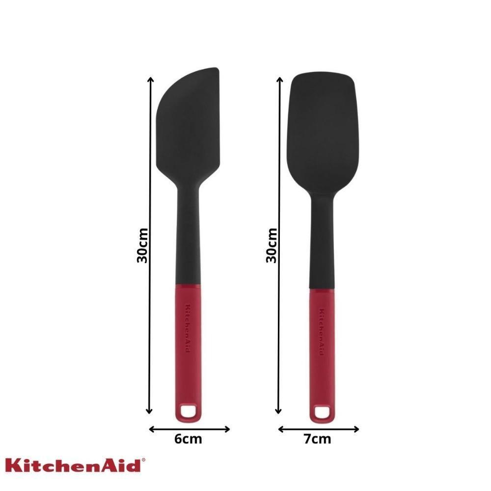 Jogo Espátula Pão Duro Clássica Silicone Vermelha Kitchenaid - 5