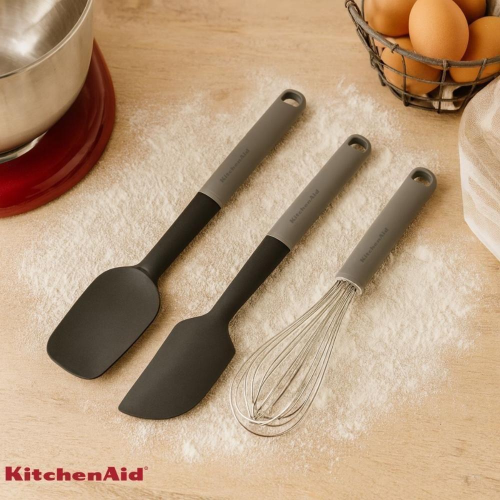 Jogo Espátula Pão Duro Clássica E Fouet Cinza Kitchenaid - 2