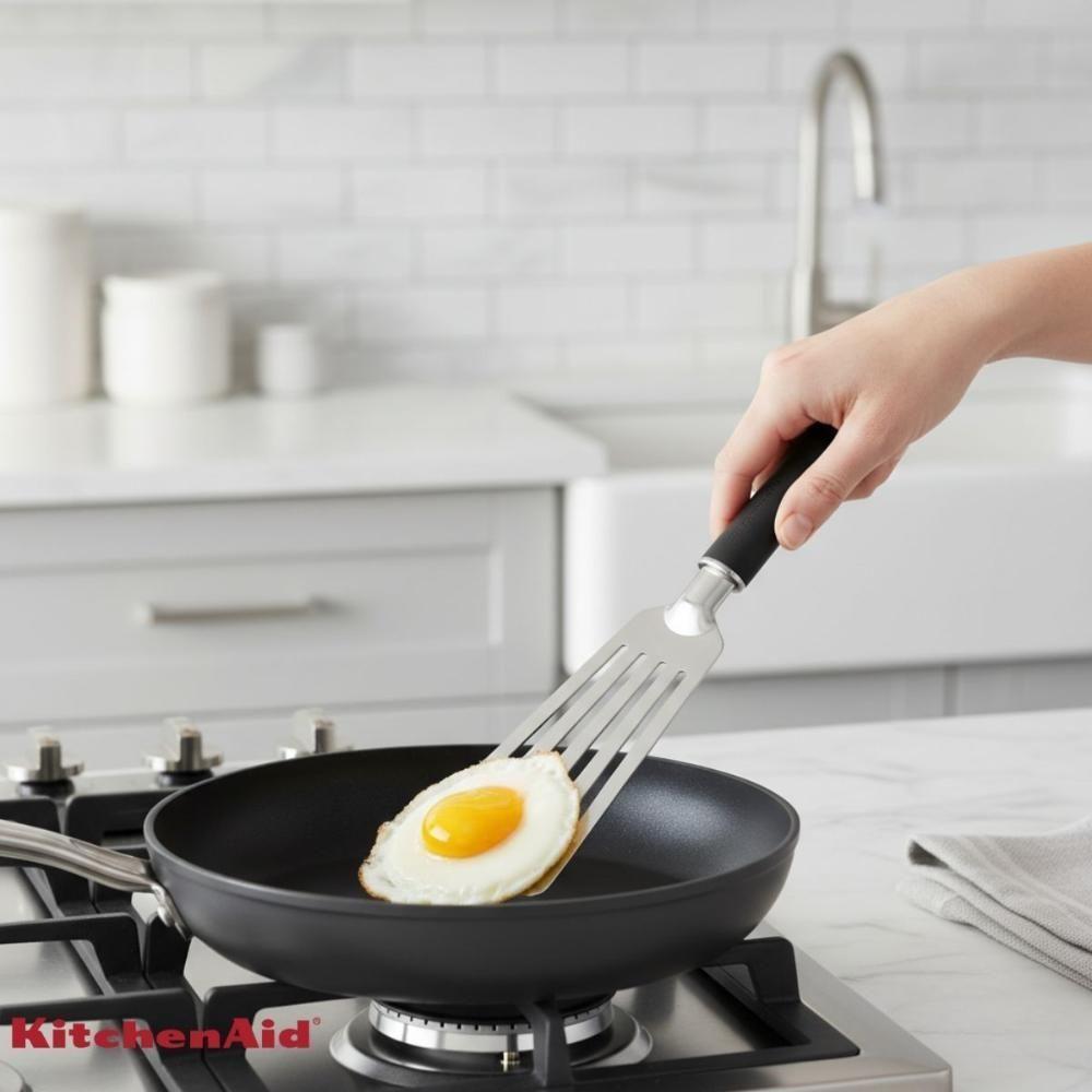 Espátula Flexível Perfurada 32cm Em Inox Preta Kitchenaid - 6