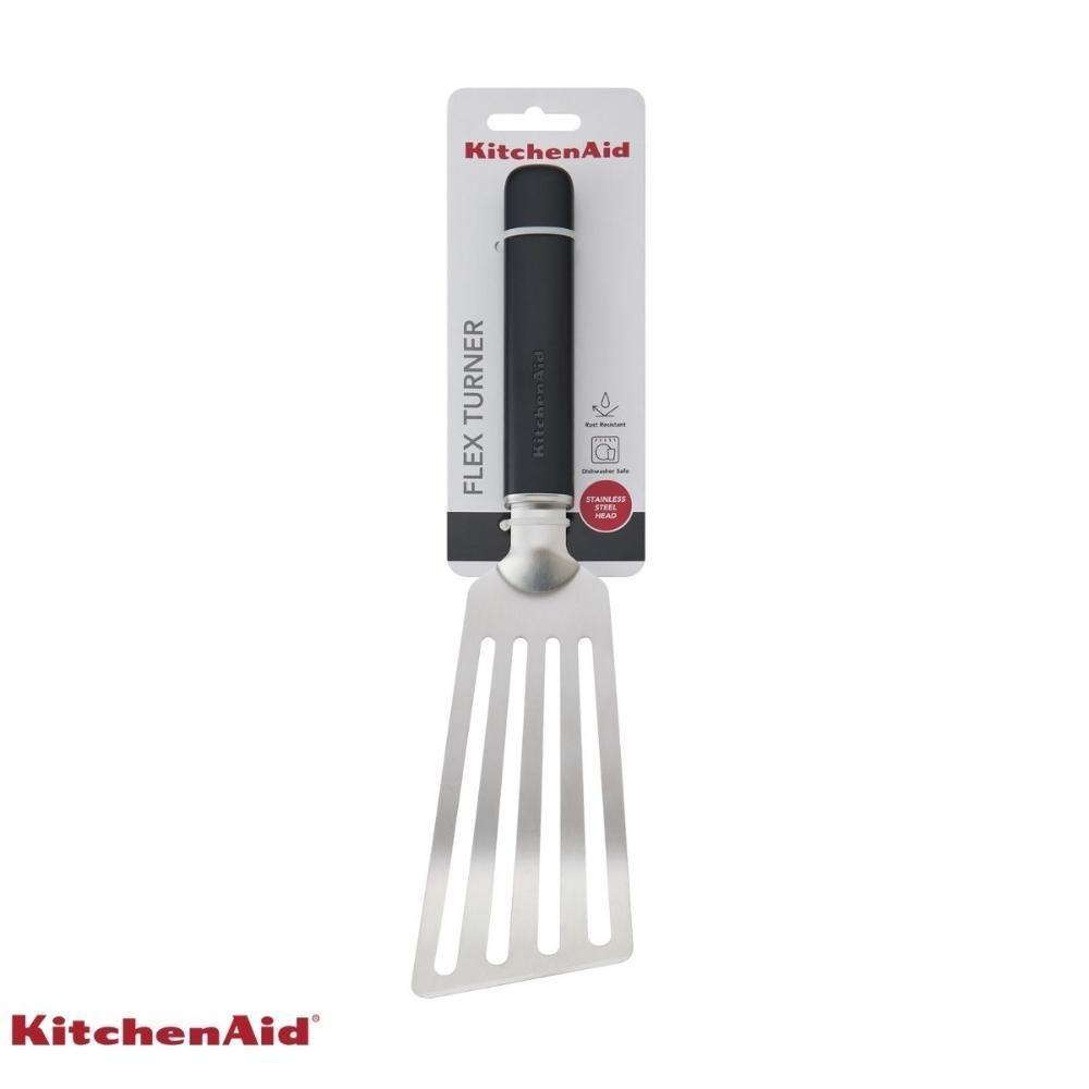 Espátula Flexível Perfurada 32cm Em Inox Preta Kitchenaid - 7