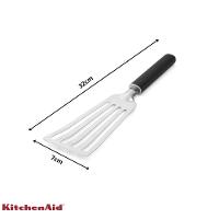 Espátula Flexível Perfurada 32cm Em Inox Preta Kitchenaid