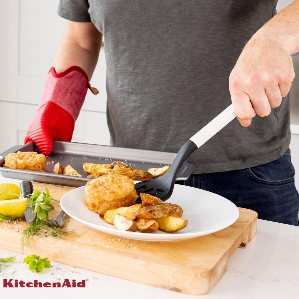 Espátula Perfurada 35cm Cozinha Em Nylon Branca Kitchenaid - 2