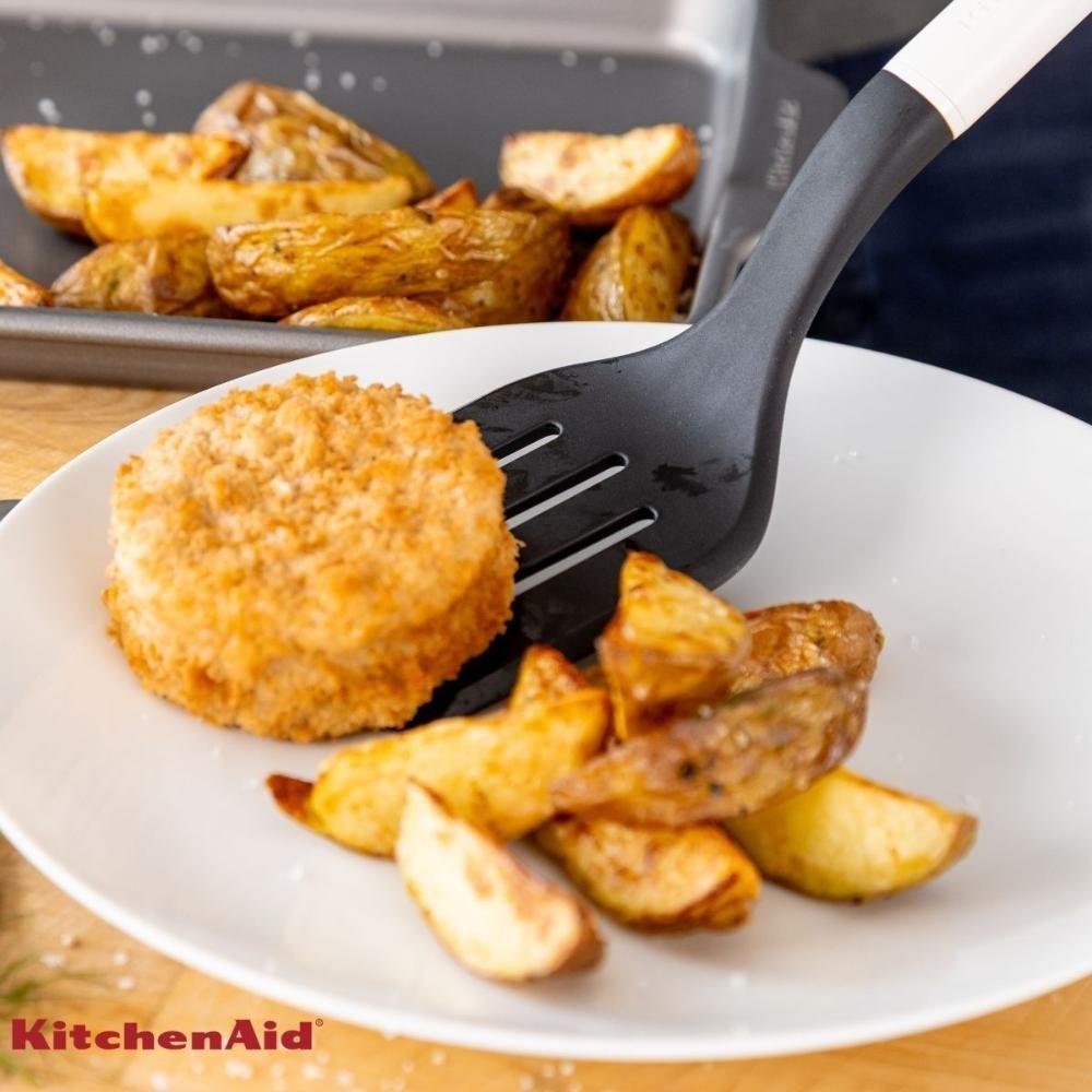 Espátula Perfurada 35cm Cozinha Em Nylon Branca Kitchenaid - 3