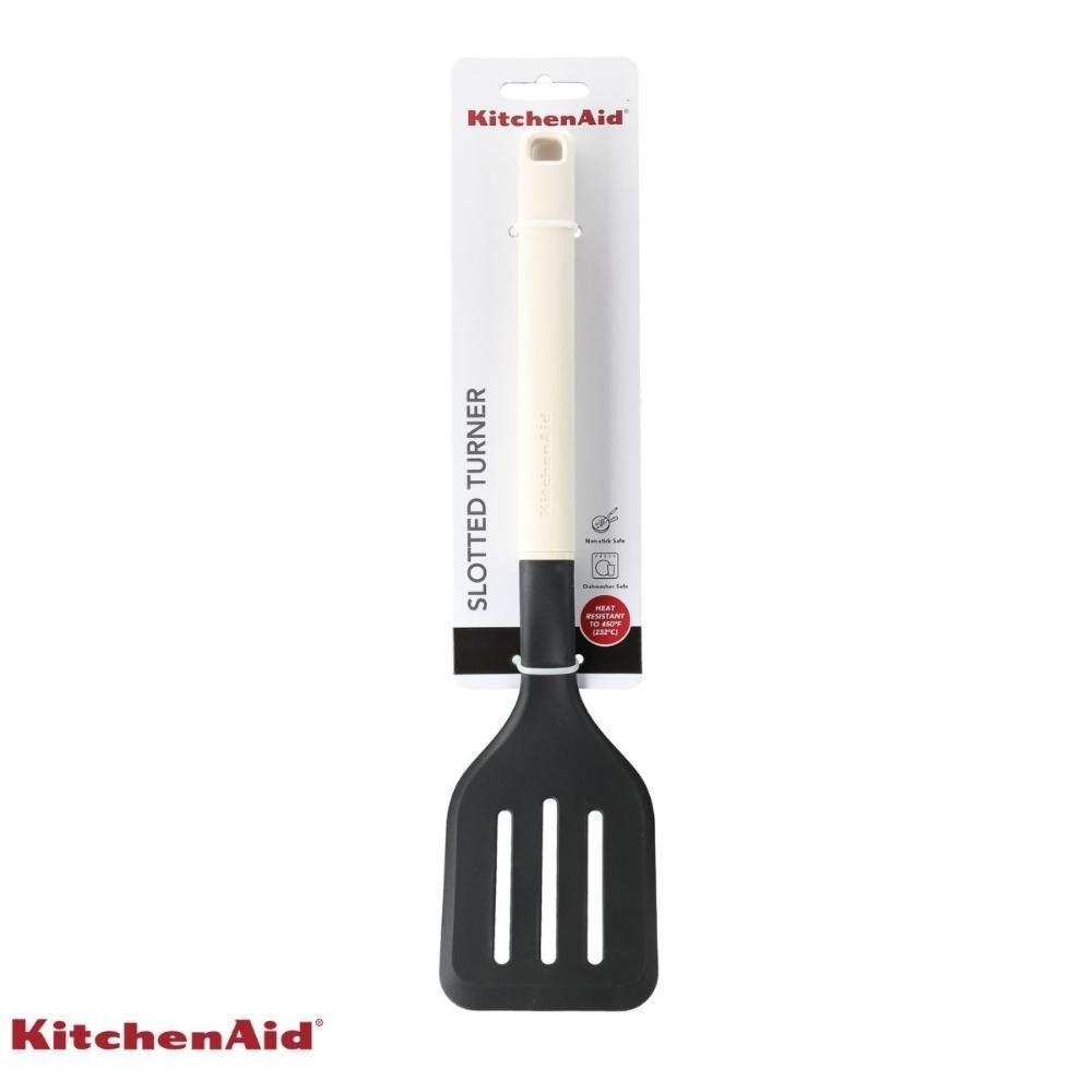 Espátula Perfurada 35cm Cozinha Em Nylon Branca Kitchenaid - 6