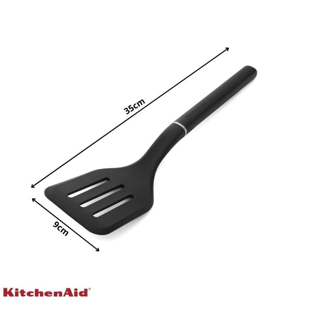 Espátula Perfurada 35cm Cozinha Em Nylon Preta Kitchenaid - 2