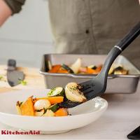 Espátula Perfurada 35cm Cozinha Em Nylon Preta Kitchenaid - 6