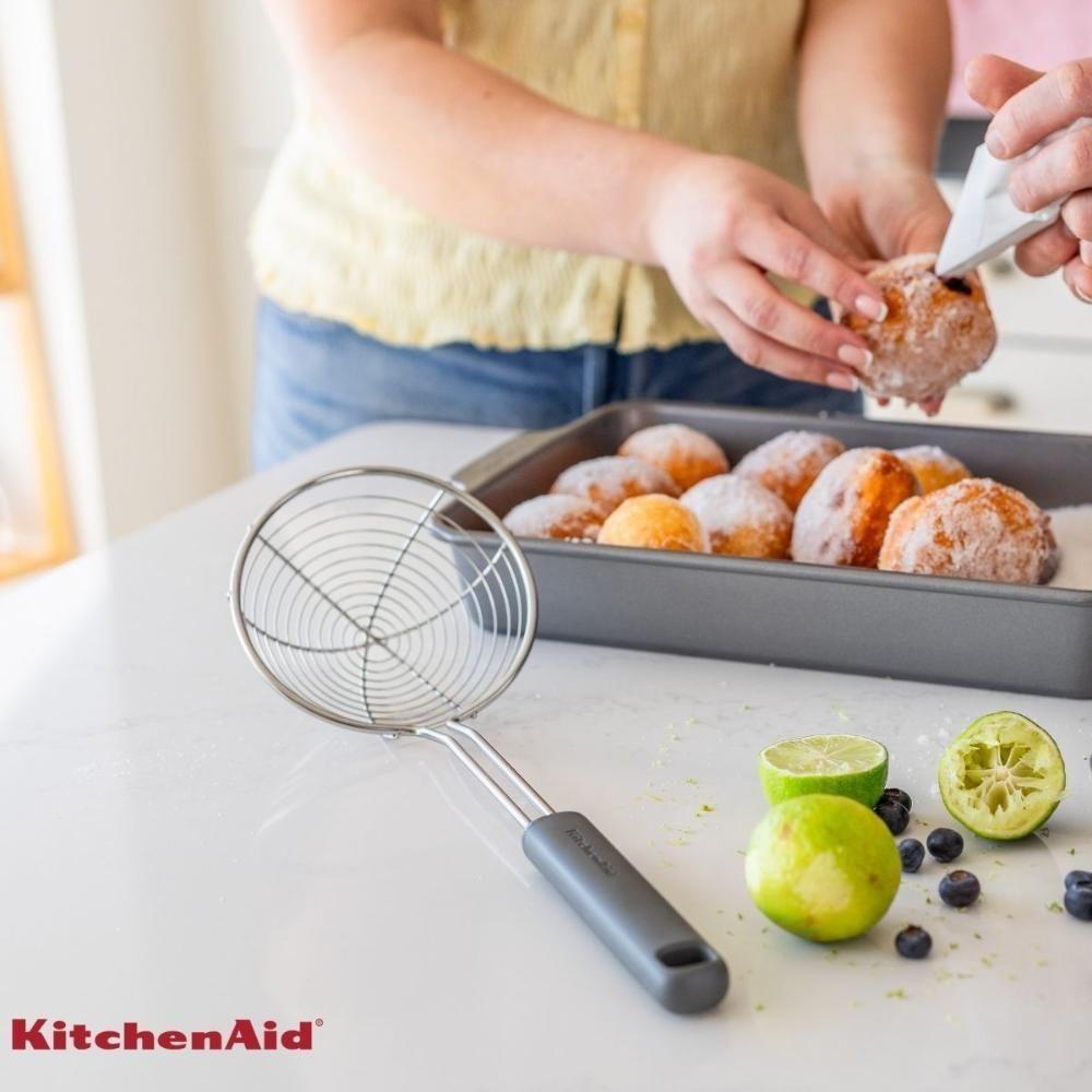 Escumadeira Em Aço Inox Fritura Cozinha Cinza Kitchenaid - 2