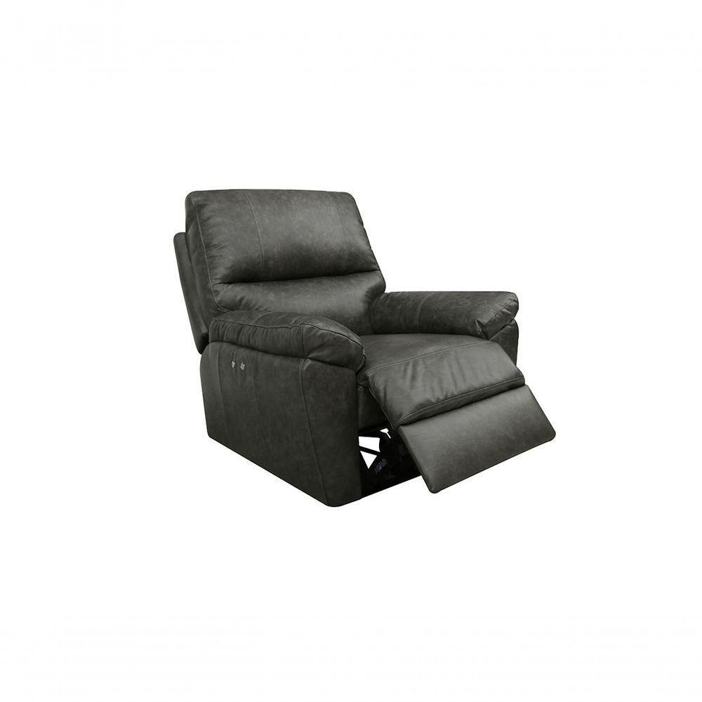 Poltrona Do Papai De Couro Genova Power Touch Soft Charcoal - Mempra - 3