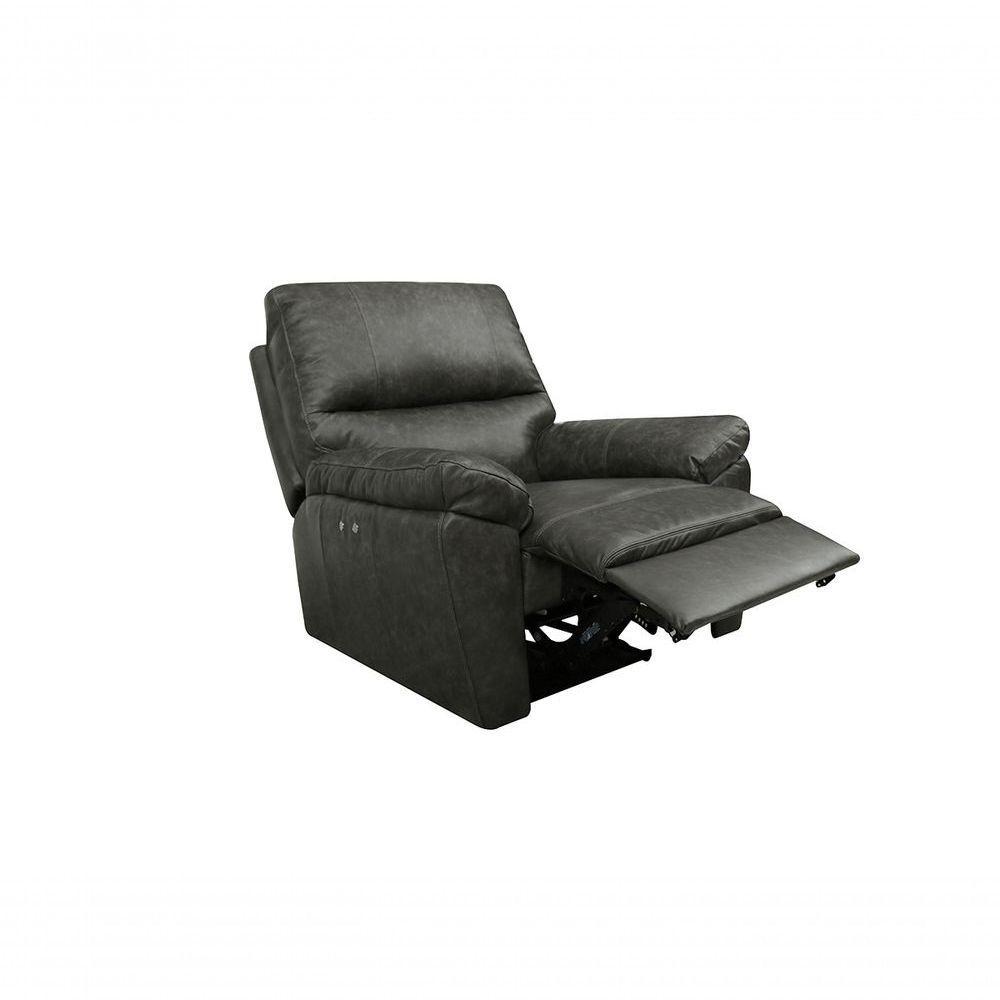 Poltrona Do Papai De Couro Genova Power Touch Soft Charcoal - Mempra - 4