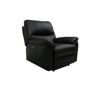 Poltrona Do Papai De Couro Genova Power Touch Preto Pigmentado - Mempra - 1