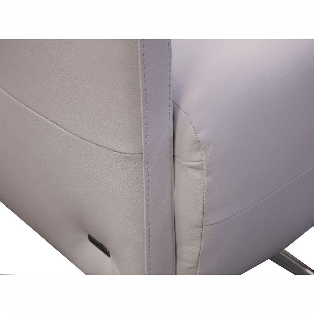 Poltrona Decorativa Giratória Azaléia De Couro Branco - 4