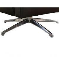 Poltrona Decorativa Giratória Azaléia De Couro Marrom - 5