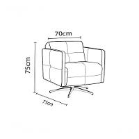Poltrona Decorativa Giratória Azaléia De Couro Marrom - 9