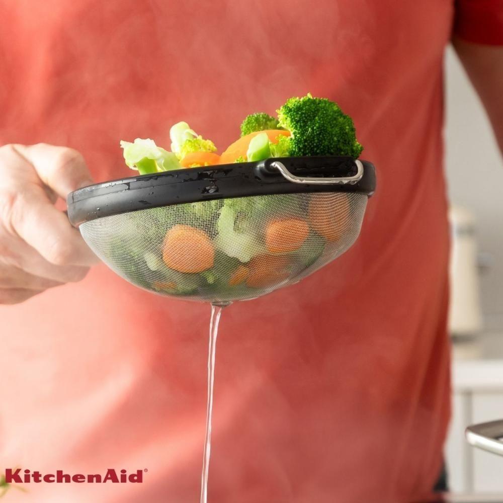 Peneira Em Aço Inox Coar Polvilhar Cozinha Preta Kitchenaid - 5