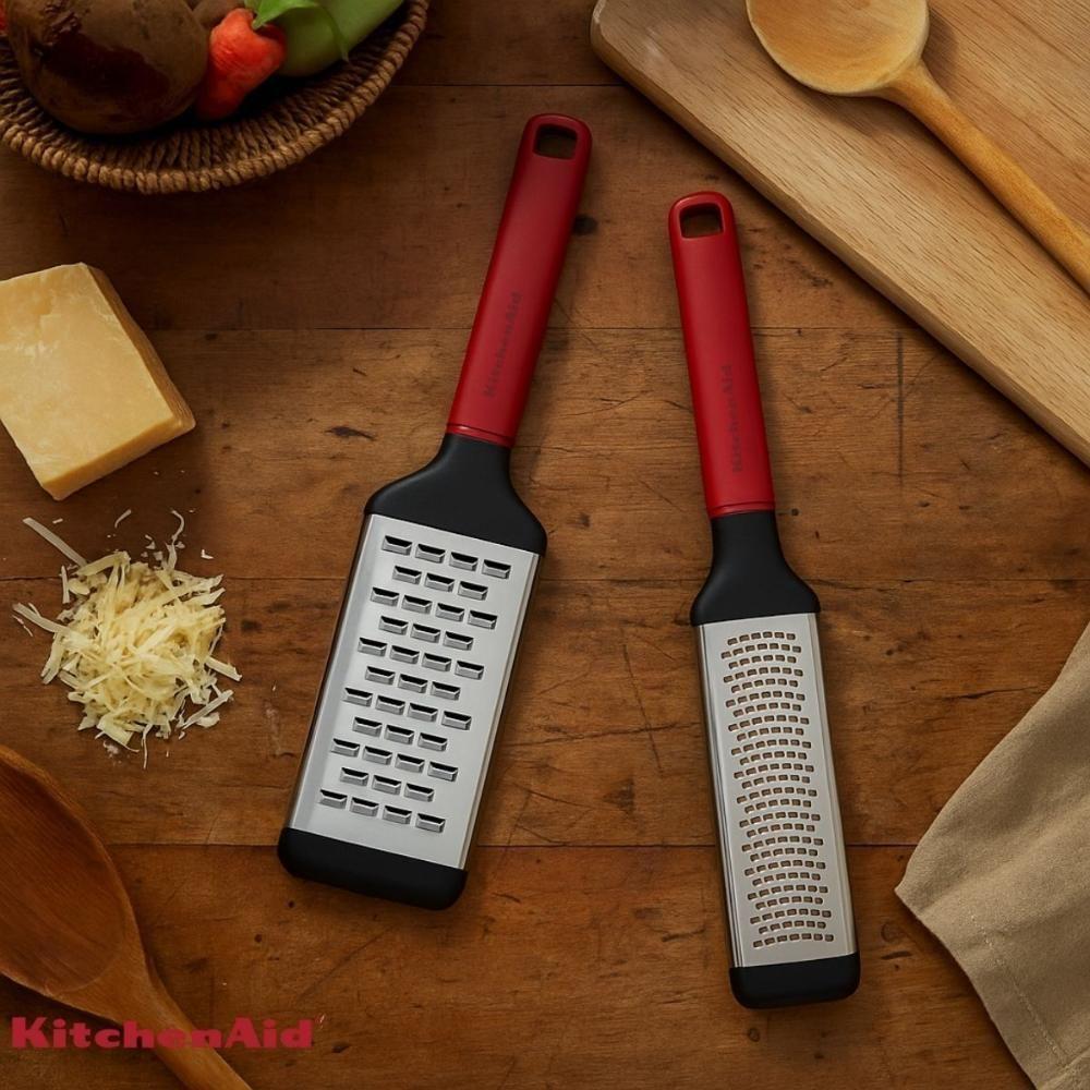 Jogo Ralador Fino E Grosso Queijo Raspas Vermelho Kitchenaid - 2