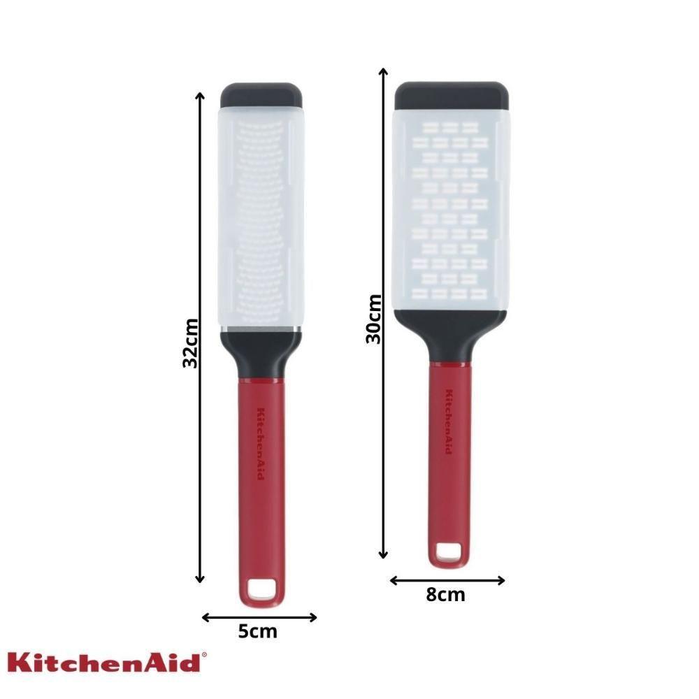 Jogo Ralador Fino E Grosso Queijo Raspas Vermelho Kitchenaid - 5