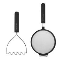 Jogo Peneira E Amassador Batatas Cozinha Preto Kitchenaid - 1