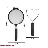 Jogo Peneira E Amassador Batatas Cozinha Preto Kitchenaid - 5
