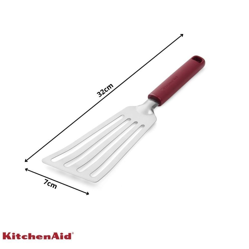 Espátula Flexível Perfurada 32cm Em Inox Vermelho Kitchenaid - 4