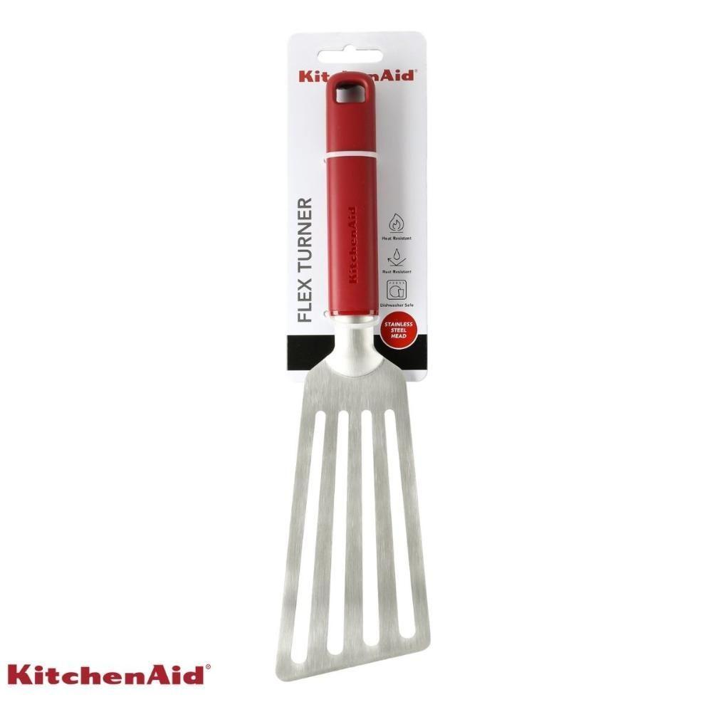 Espátula Flexível Perfurada 32cm Em Inox Vermelho Kitchenaid - 6