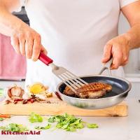 Espátula Flexível Perfurada 32cm Em Inox Vermelho Kitchenaid - 3