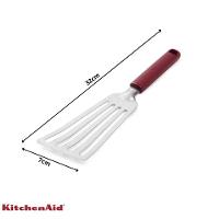 Espátula Flexível Perfurada 32cm Em Inox Vermelho Kitchenaid