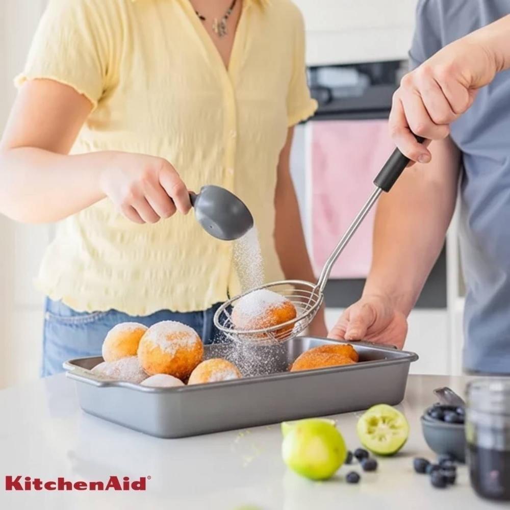 Escumadeira Em Aço Inox Fritura Cozinha Preta Kitchenaid - 6