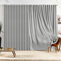 Cortina Lucy Blackout Voil Gaze Linho 4,40m X 2,50m Sala Quarto Varão 3m - Cinza - 100% Poliéster - 1