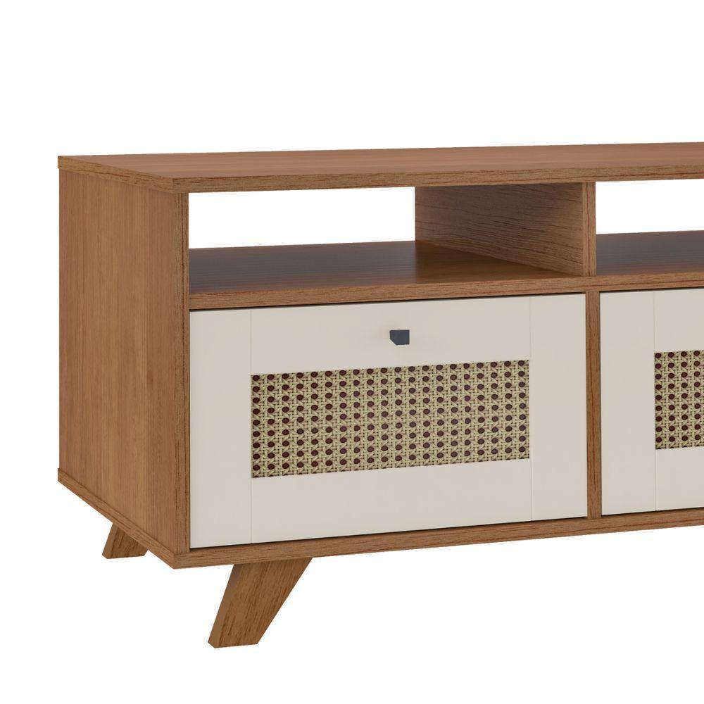 Mesa De Centro Retangular Com 2 Gavetas E Prateleira Trama - 5