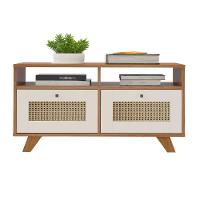 Mesa De Centro Retangular Com 2 Gavetas E Prateleira Trama - 6