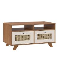 Mesa De Centro Retangular Com 2 Gavetas E Prateleira Trama - 7