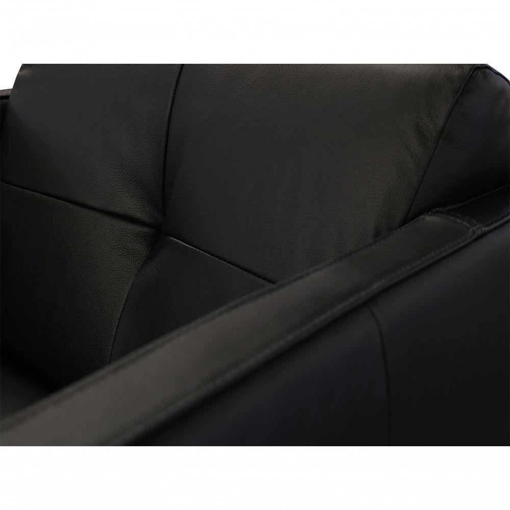 Poltrona Decorativa Giratória Azaléia De Couro Preto - 7