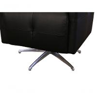 Poltrona Decorativa Giratória Azaléia De Couro Preto - 5