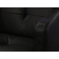 Poltrona Decorativa Giratória Azaléia De Couro Preto - 6