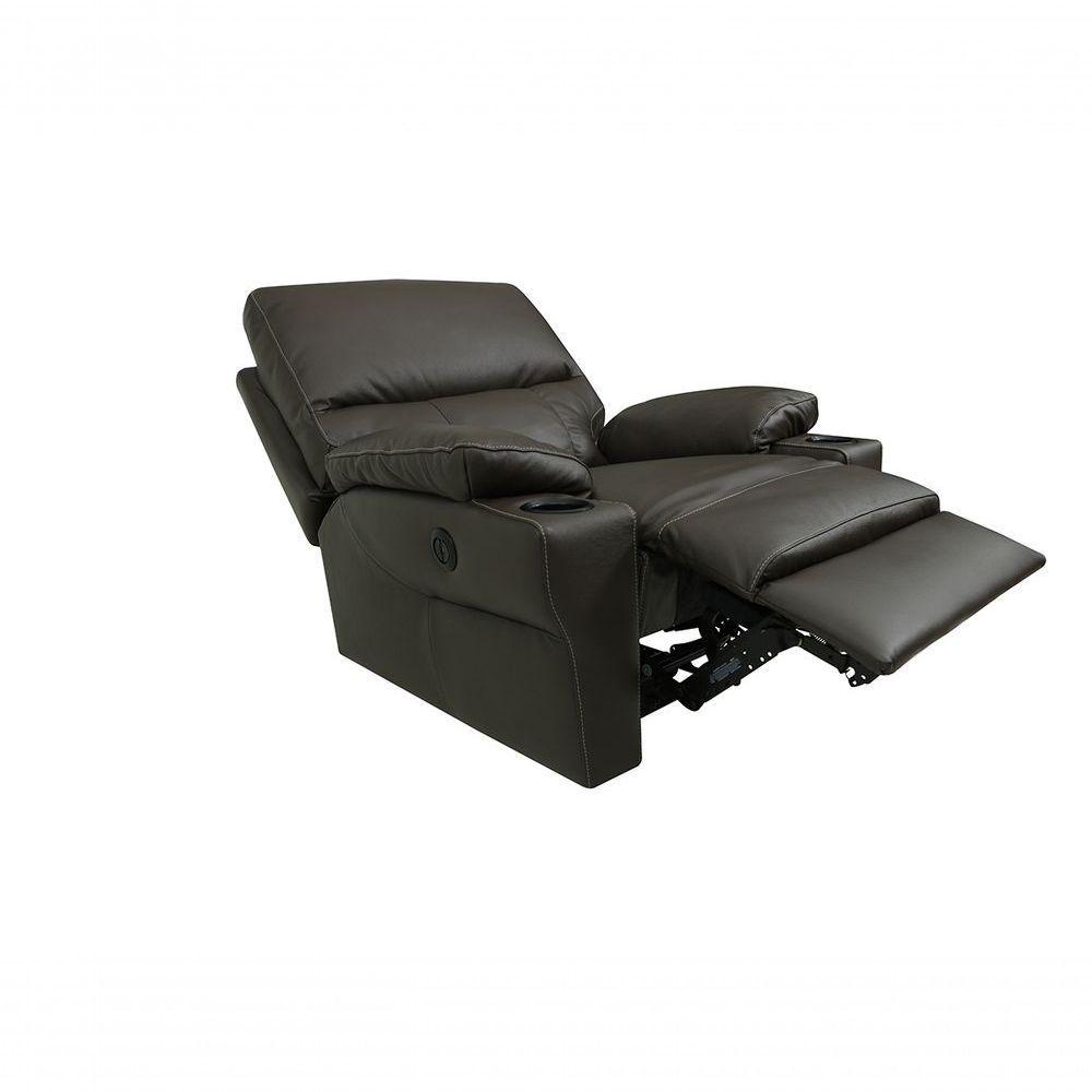 Poltrona Do Papai De Couro Zyon Elétrica Café - 4