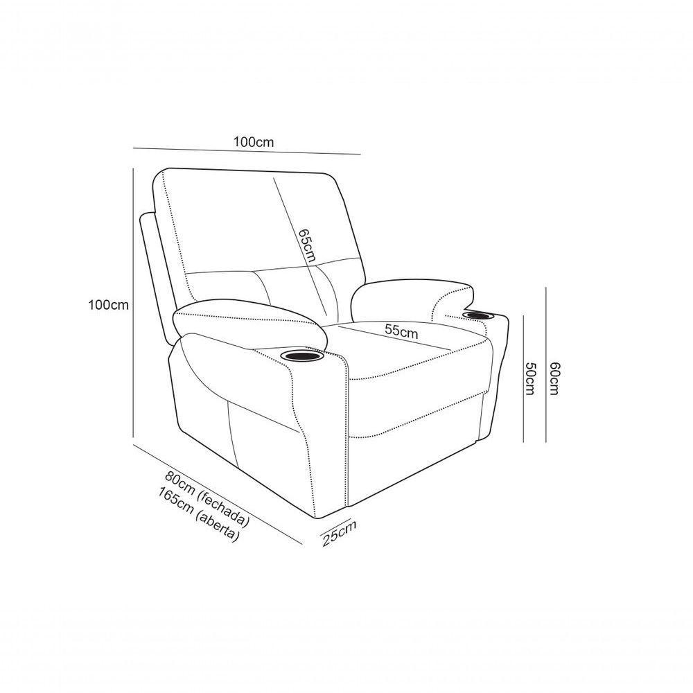 Poltrona Do Papai De Couro Zyon Elétrica Café - 9