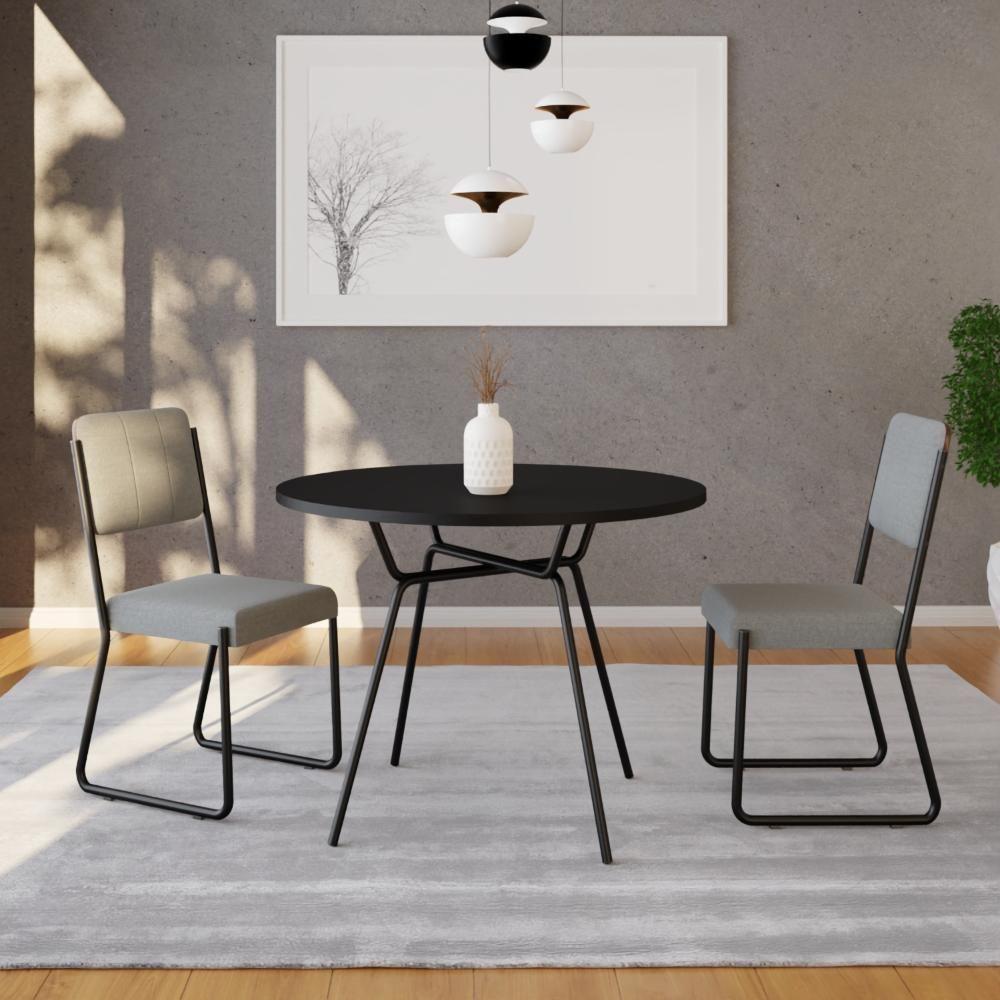 Mesa De Jantar Redonda Soho 90cm Preto Tx - Est.preta - 1