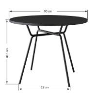 Mesa De Jantar Redonda Soho 90cm Preto Tx - Est.preta - 2