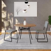 Mesa De Jantar Redonda Soho 90cm Nogueira - Est.preta - 3