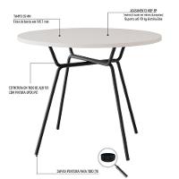 Mesa De Jantar Redonda Soho 90cm Nogueira - Est.preta - 7