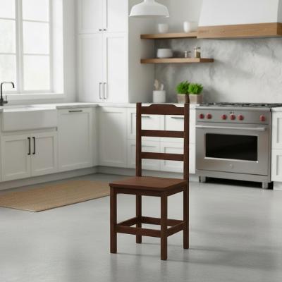 Kit Com 2 Cadeiras De Jantar Madeira Maciça Perola - Castanho Sem Estofado