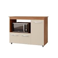 Balcão Multiuso Para Cozinha Micro-ondas 3 Portas Lina Savana / Off White - 1