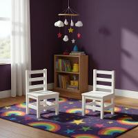 2 Cadeirinhas Mini Cadeiras Infantil De Madeira Maciça - Branco Sem Estofado - 1