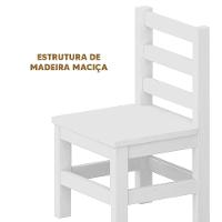 2 Cadeirinhas Mini Cadeiras Infantil De Madeira Maciça - Branco Sem Estofado - 4
