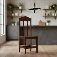 Kit Com 2 Cadeiras De Jantar Madeira Maciça Safira - Castanho Sem Estofado - 1