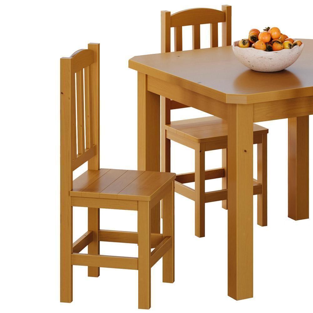 Kit 2 Cadeiras Em Madeira Maciça Reforçada Diamante - Mel Sem Estofado - 3