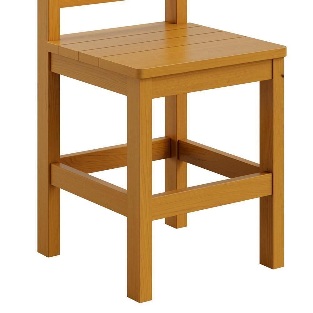 Kit 2 Cadeiras Em Madeira Maciça Reforçada Diamante - Mel Sem Estofado - 4