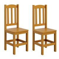 Kit 2 Cadeiras Em Madeira Maciça Reforçada Diamante - Mel Sem Estofado - 2