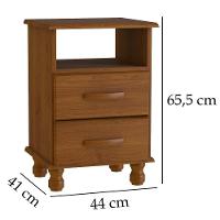 Kit 2 Mesas De Cabeceira 2 Gavetas 100% Madeira Maciça Veneza Imbuia Fosco - 2